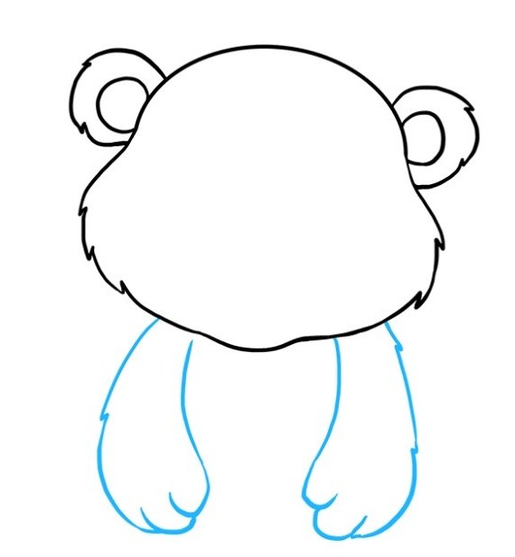 نقاشی ساده بچه خرس مرحله پنجم