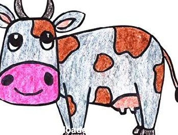 عکس گاو نقاشی کودکانه