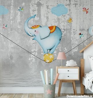 پوستر دیواری کودک فیل بندباز مدل BKW161-1