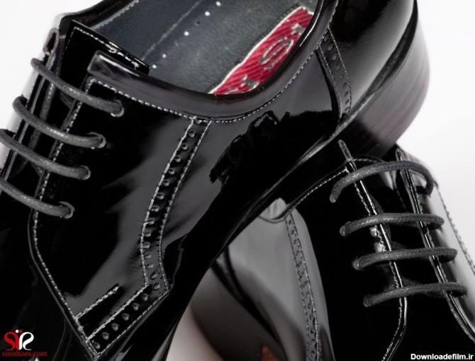 رویه چرم ورنی کفش مجلسی مردانه مدل پالاما ورنی