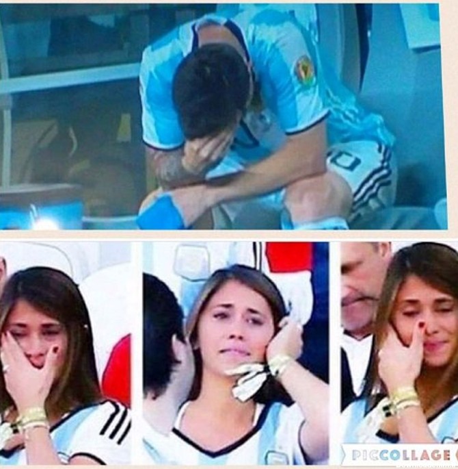 اشک‎های مسی و همسرش در فینال کوپا +عکس