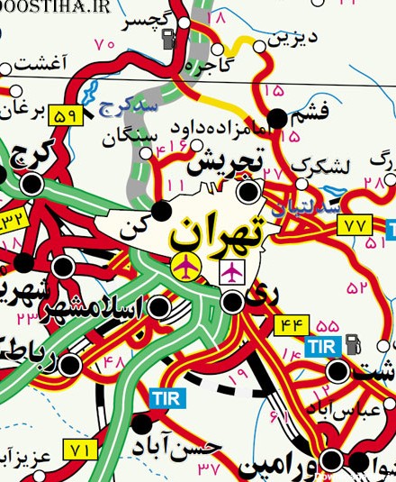 دانلود نقشه وکتور راه های ایران با زوم بی نهایت