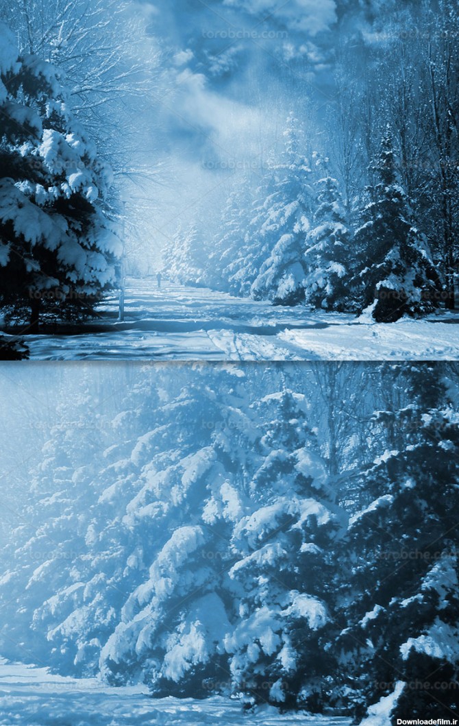 عکس منظره زمستانی زیبا - گرافیک با طعم تربچه - طرح لایه باز