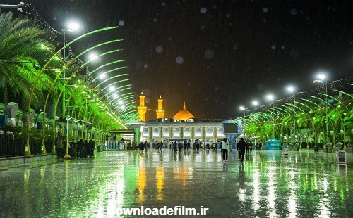 تصاویری از حرم باران خورده سیدالشهدا در شب گذشته
