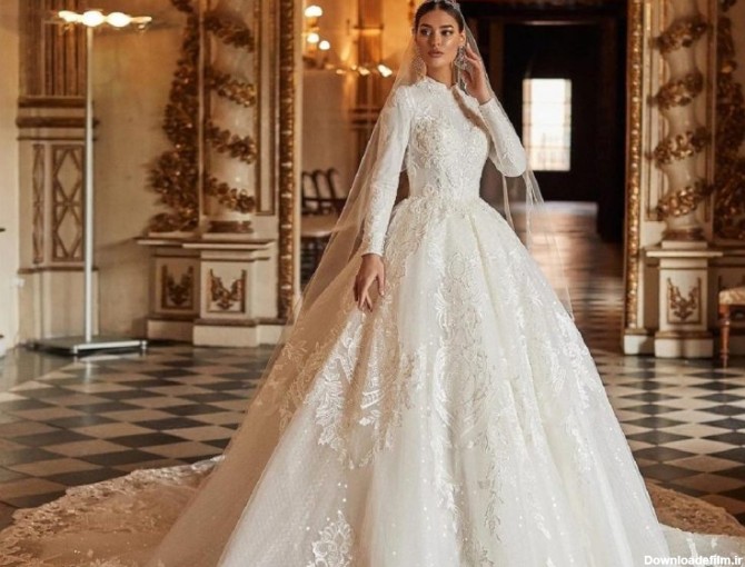 25 مدل لباس عروس پوشیده طراحی 1402 - مجله مدیسه