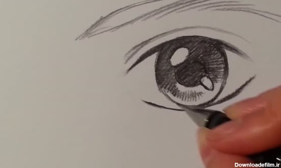 طراحی چشم سیاه قلم ساده