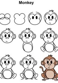 آموزش نقاشی میمون - نقاشیار